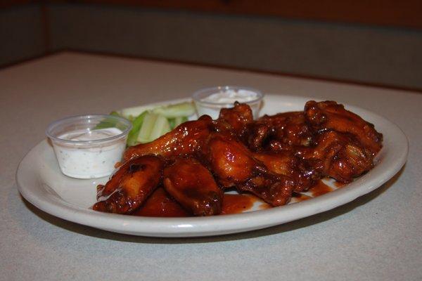 Try some of our homemade wing sauces!