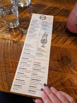 Drink menu