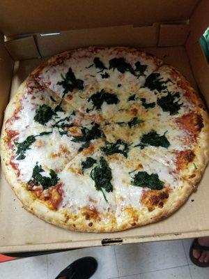 1-topping pizza with spinach