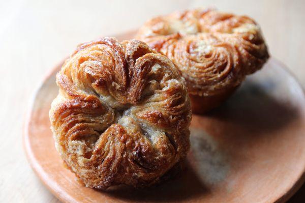 La Nixtamal Queen - Organic corn masa layered with our naturally leavened dough, organic butter and evaporated cane juice. Crispy, chewy, mm