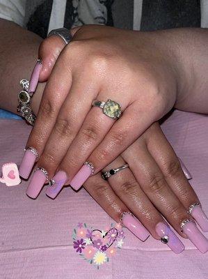 Acrylic Medium Pink Nails