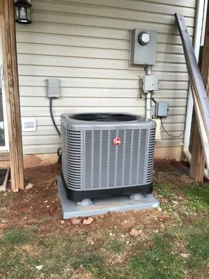 New Rheem 16 seer AC unit.