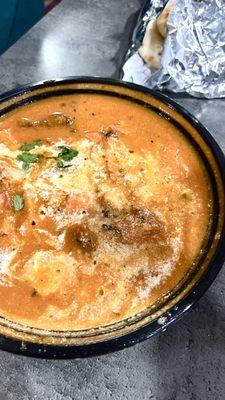 Butter chicken with regular naan