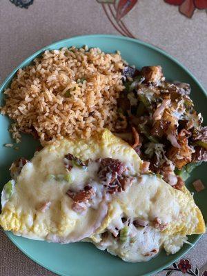 Mexican omelette with rice & potatoes