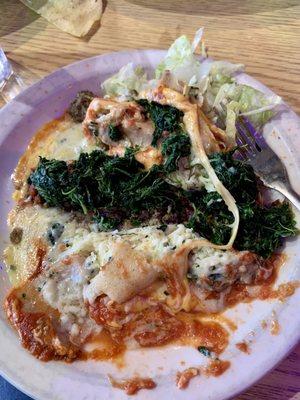 It's supposed to be the Spinach and Cheese enchilada with ground beef.