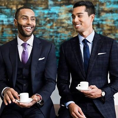 Navy Blue 3-Piece Suit and Navy Plaid Suit