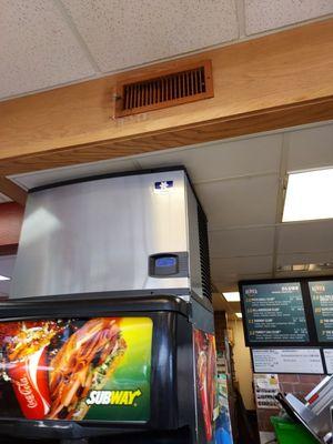 As I entered, saw this dirty vent above fountain drink station