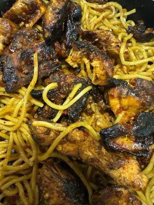 Teriyaki chicken breast with noodles