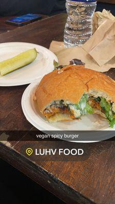 delicious vegan spicy Burger