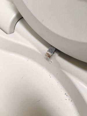 Sharp metal object on the baby changing station