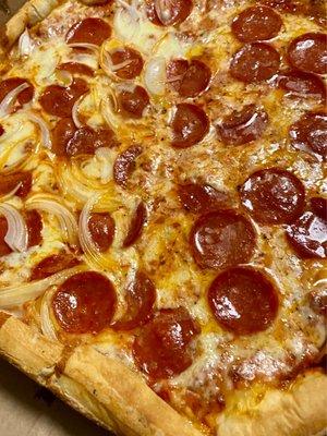 Large with onion & pepperoni