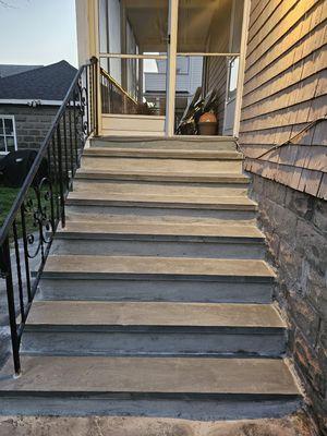 Rebuild new steps blue stone treds after