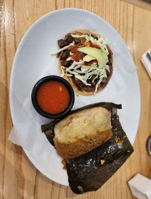 Pork panucho and tamale