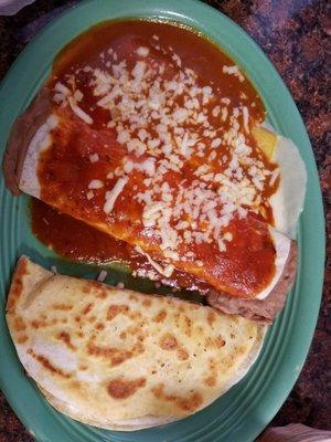 Vegetarian Option: Bean burrito, cheese enchilada and cheese quesadilla