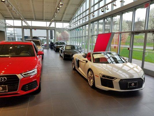 Danbury Audis newly remodeled showroom.