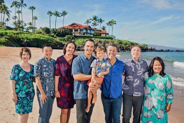 Photo of the entire Sayles Team taken on word famous Wailea Beach in 2021