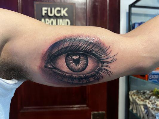 Realistic Eye tattoo done by Sketch