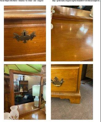 maple dresser with mirror Ad pictures