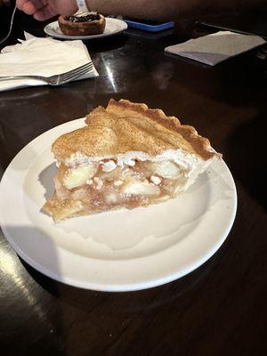 Slice of cold apple pie