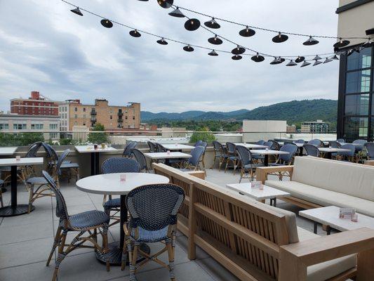 Outdoor rooftop seating