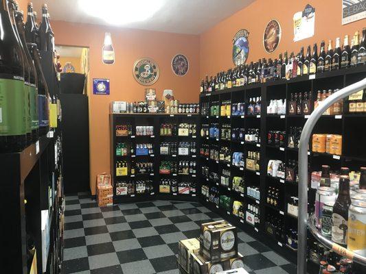 A shot of our imported beer room, also where we keep our American made Belgian styles