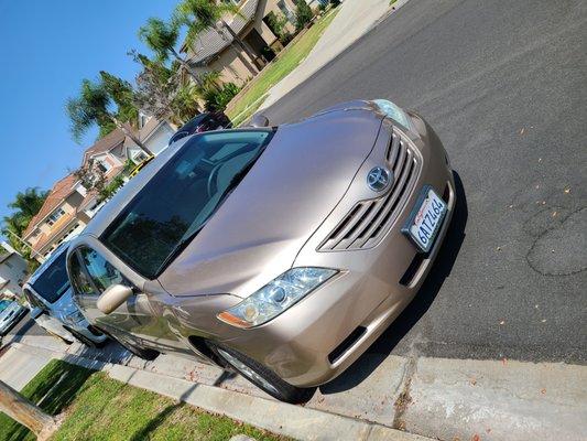 Leo painted the hood to match the new fender and door. It took him longer because he wanted it to look perfect!