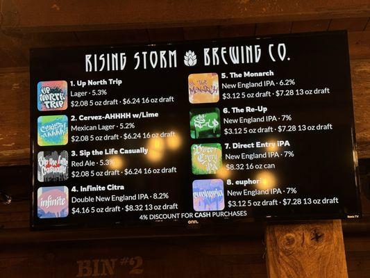 Some beers on tap