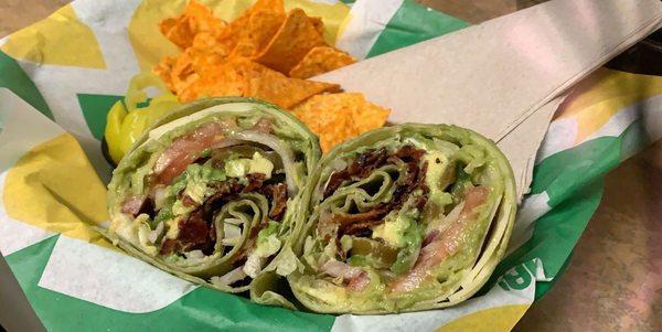 Turkey bacon guacamole signature wrap. Is so fire.