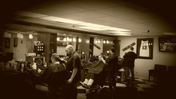 Busy day at the barber shop!