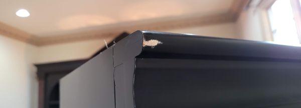 Damaged bookcase