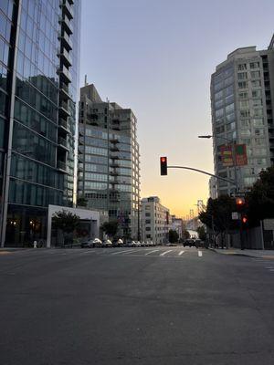 View from the top of the hill on Harrison and Fremont