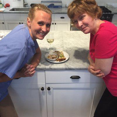 Chef Emily with her mom after a cooking class at Southern Season