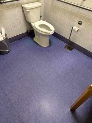 Showing bathroom is large enough for wheelchair transfer