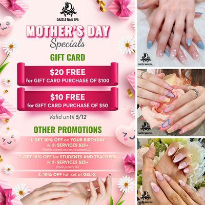 '  
Show your mom the gift of pampering at Dazzle Nail Spa!