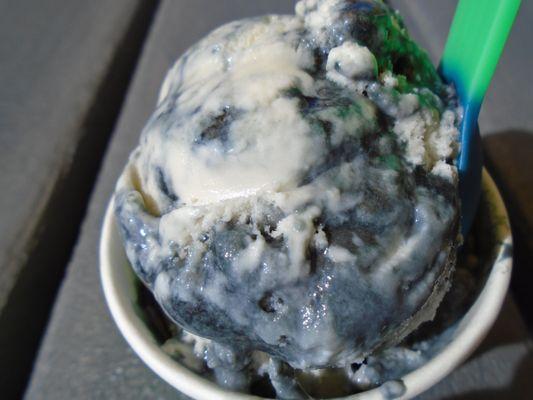 Licorice ice cream, close-up.