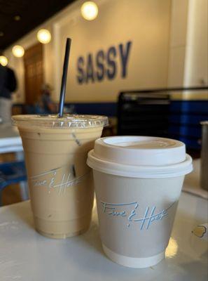 Hot Chai Latte & Iced Whiskey Vanilla Coffee