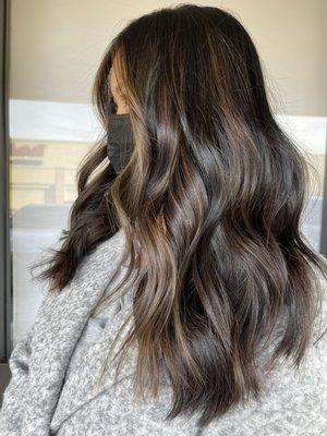 balayage on black hair