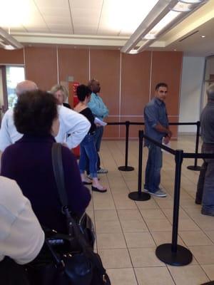 10 ppl in line. Only 1 teller. Are you kidding me! #wellsfargo