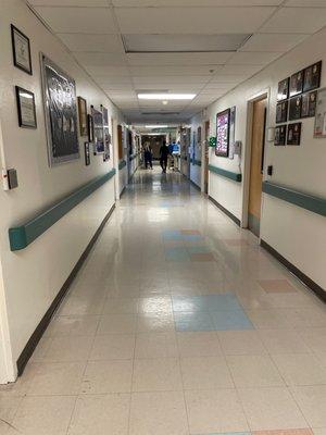 Hospital hallway to his room