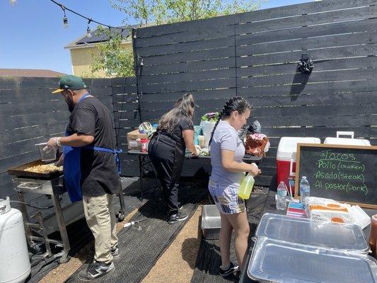 Abel and his team cooking up tacos for a private event