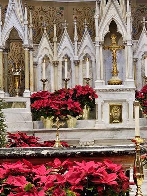 The "tabernacle," is where the real presence of Christ in the Eucharist is kept, in Catholic Churches.