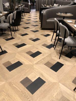 Clean restaurant floor