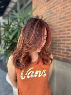 Peachy balayage