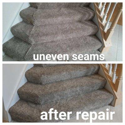 Carpet Seam Repair- Before & After, Call (310) 736-2018