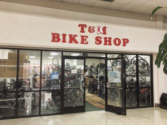 The front of the shop - there's a lot of bikes in there! Which makes sense because, well, it's a bike shop.