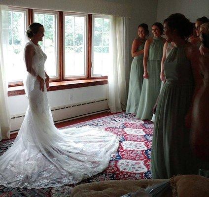 One of our brides just before her walk down the aisle.