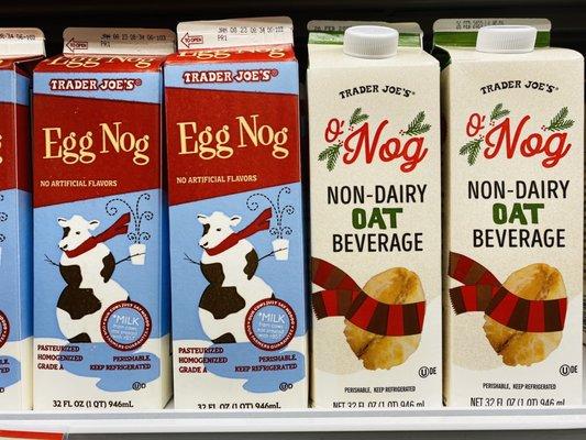 Trader Joe's Egg Nog and Oat Nog