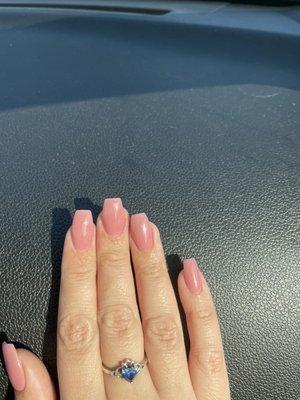 pink dip manicure