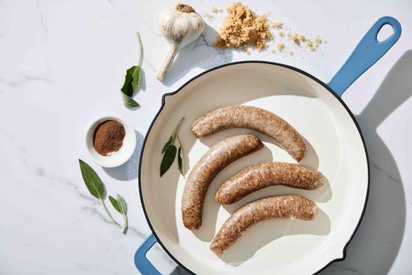 SAGE Sausage: Savory flavor, seasoned with sage, brown sugar, and a hint of garlic and mace. It is wonderful as an addition to stuffing.