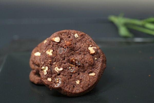 Rum, Fig and Pecan Chocolate Cookies